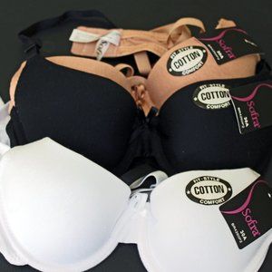 3-Pack Bras 30A Assorted Colors